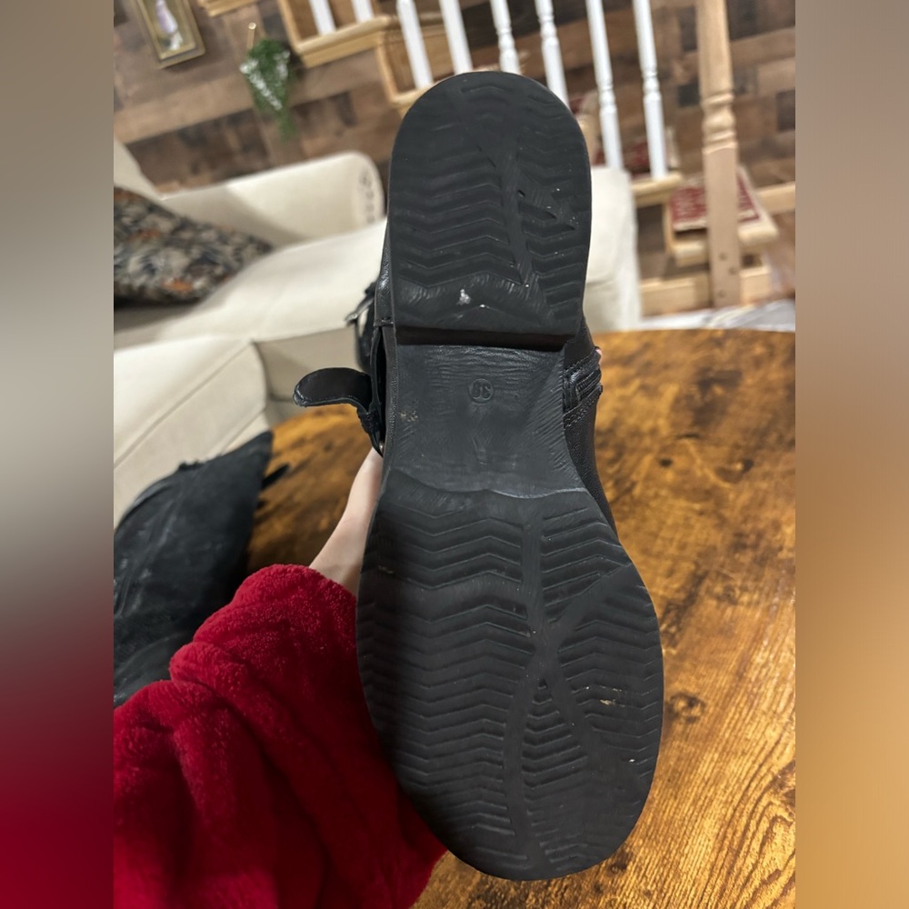 Black Leather Python Boots - image 8